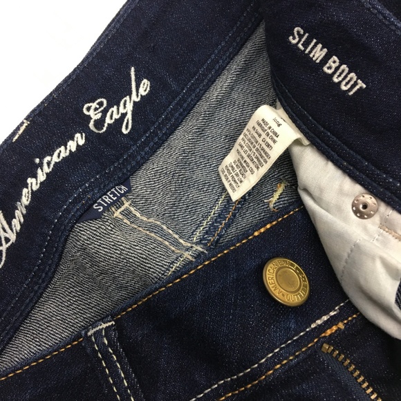 American Eagle Dark Wash Stretch Slim Boot Size 2 - Picture 8 of 8